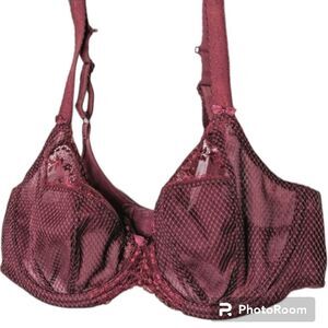 Elomi Morgan Stretch Banded Auburgine Bra size 36DD 36E